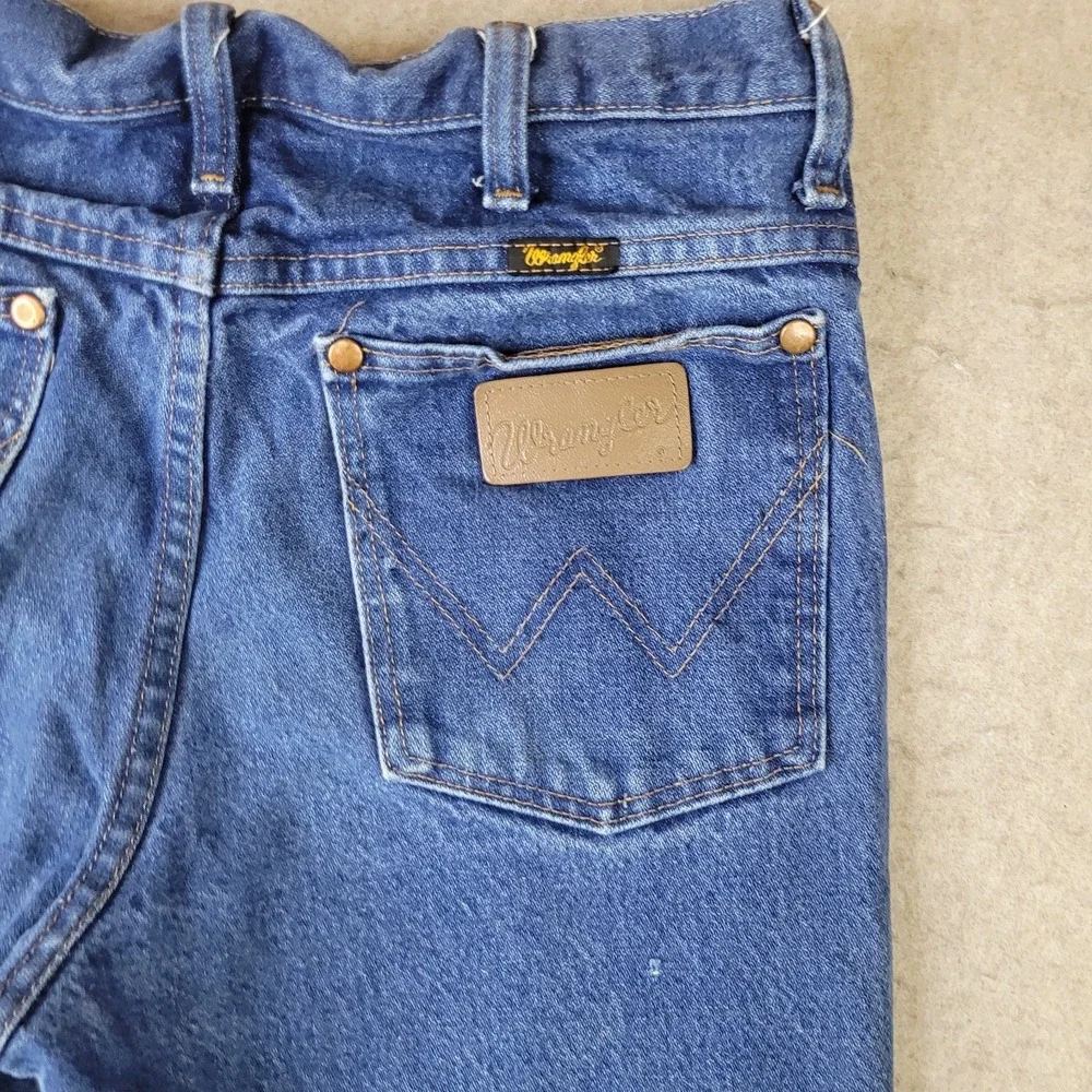 Wrangler Jeans Mens 30x32 Blue Cowboy Cut Slim Straight Denim Dark Wash 936PWD